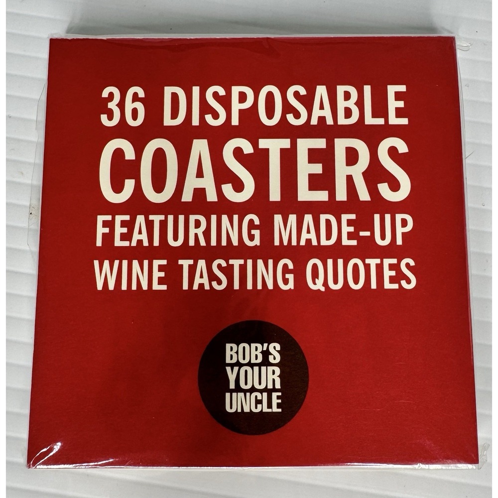 36 Disposable Wine Tasting Quote Coasters Party Bar Humor Bob's Your Uncle Olive